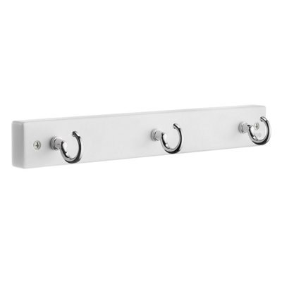 BESLAGSBODEN - Coat Rack, 3 hooks, White/Polished Chrome, L 300 mm Price Comparisons | Compare The Build