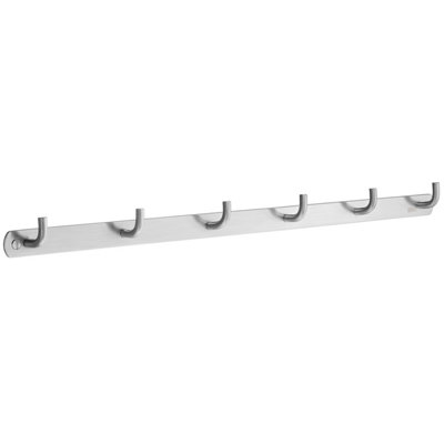 BESLAGSBODEN - Coat Rack, 6 Hooks, Brushed Stainless Steel