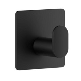 BESLAGSBODEN - CUBE Single hook. Black. Self-adhesive. 48 x 48 mm.