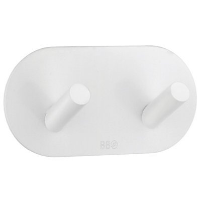 BESLAGSBODEN - Design Double Hook in Matt White Stainless Steel Self-adhesive Price Comparisons | Compare The Build