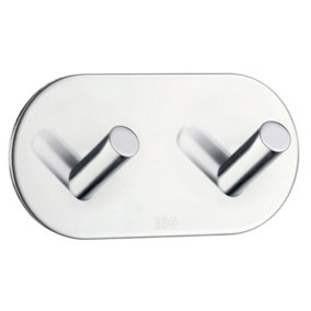 BESLAGSBODEN - Design Double Hook in Polished Stainless Steel Self-adhesive