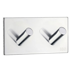 BESLAGSBODEN - Design Double Hook in Polished Stainless Steel Self-adhesive