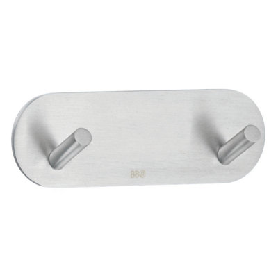 BESLAGSBODEN - Design Double Hook mini in Brushed Stainless Steel Self-adhesive Price Comparisons | Compare The Build