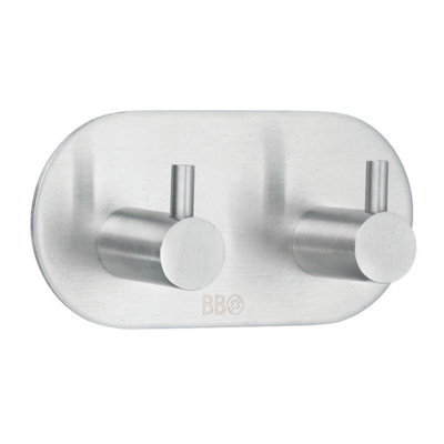 BESLAGSBODEN - Design Double Towel Hook in Brushed Stainless Steel Self-adhesive Price Comparisons | Compare The Build