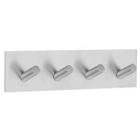 BESLAGSBODEN - Design Quadruple Hook in Brushed Stainless Steel Self-adhesive