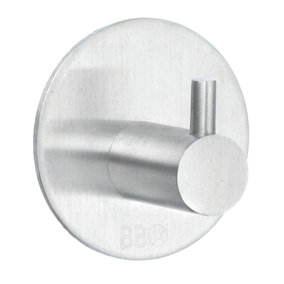 BESLAGSBODEN - Design Single Hook in Brushed Stainless Steel Self-adhesive