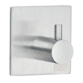 BESLAGSBODEN - Design Single hook in Brushed Stainless Steel Self-adhesive