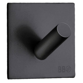 BESLAGSBODEN - Design Single Hook in Matt Black Stainless Steel Self-adhesive