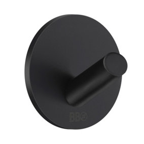BESLAGSBODEN - Design Single Hook mini in Black Matt Stainless Steel, 4 pcs