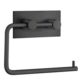 BESLAGSBODEN - Design Toilet Roll Holder in Matt Black Stainless Steel Self-adhesive