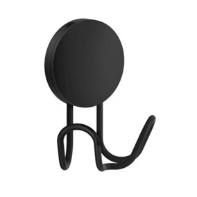 BESLAGSBODEN - Double hook, Self-adhesive, Black, Height 90 mm