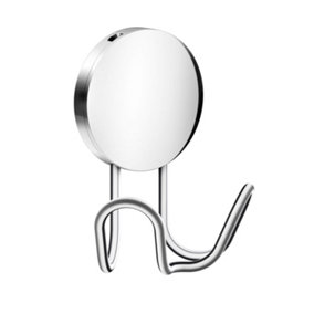 BESLAGSBODEN - Double hook, Self-adhesive, Polished chrome, Height 90 mm