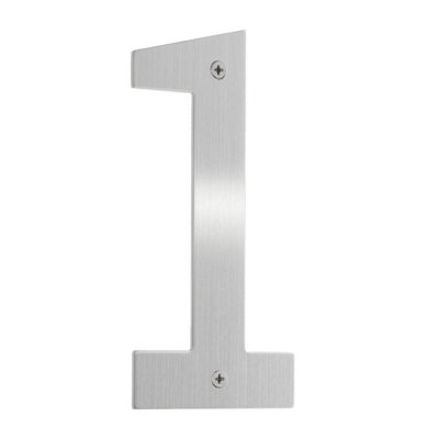 BESLAGSBODEN - House Number 1 in Brushed Stainless Steel