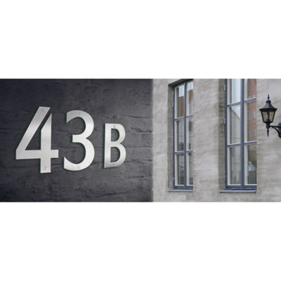 BESLAGSBODEN - House Number 4 in Brushed Stainless Steel
