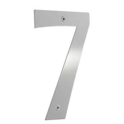 BESLAGSBODEN - House Number 7 in Brushed Stainless Steel