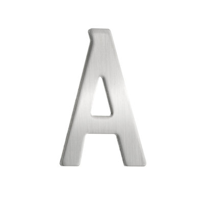 BESLAGSBODEN - Mailbox Letter A in Brushed Stainless Steel Seld-adhesive