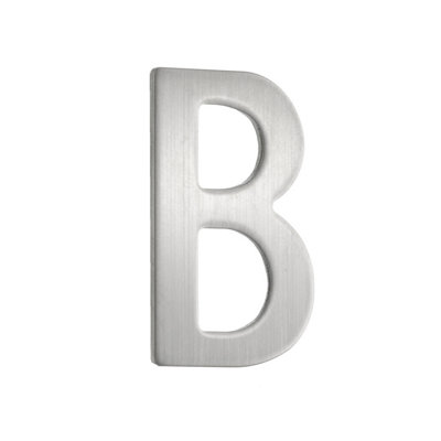 BESLAGSBODEN - Mailbox Letter B in Brushed Stainless Steel Self-adhesive