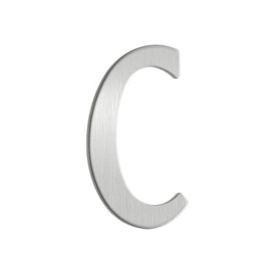 BESLAGSBODEN - Mailbox Letter C in Brushed Stainless Steel Self-adhesive