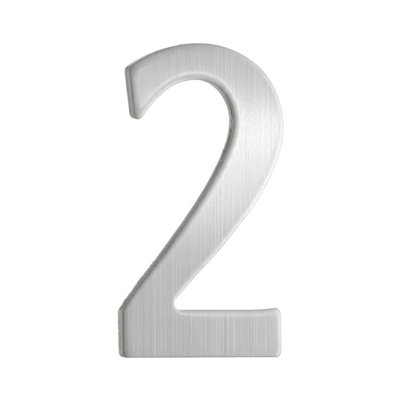 BESLAGSBODEN - Mailbox Number 2 in Brushed Stainless Steel Self-adhesive