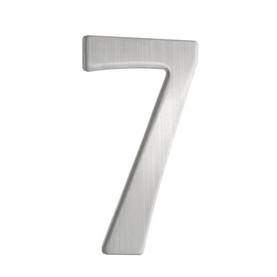 BESLAGSBODEN - Mailbox Number 7 in Brushed Stainless Steel Self-adhesive