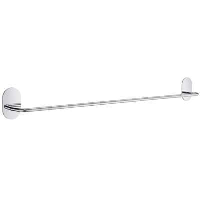 BESLAGSBODEN Polished Stainless Steel Towel Rail 62.5cm/24.6" Self Adhesive Wall Mounted Bathroom Towel Holder Price Comparisons | Compare The Build