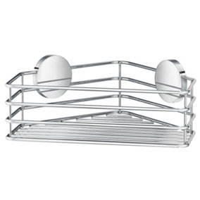 BESLAGSBODEN - Single Corner Shower Basket in Chromed Stainless Steel, Self-ad