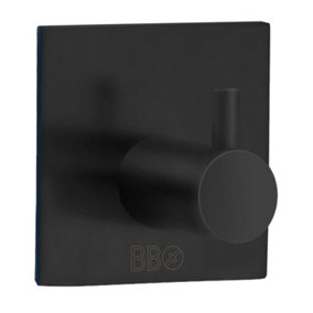BESLAGSBODEN - Single hook. Black. Self-adhesive. 45 x 45 mm.