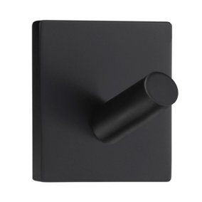 BESLAGSBODEN - Single Hook mini, Self-adhesive, Black Stainless