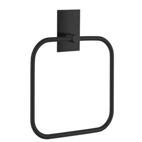 BESLAGSBODEN - Towel ring. Black. Self-adhesive. Ring 168 x 168 mm.