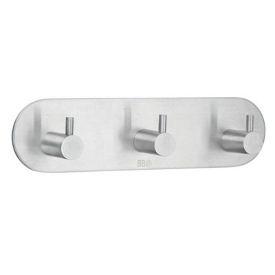 BESLAGSBODEN - Triple Hook in Brushed Stainless Steel Self-adhesive Price Comparisons | Compare The Build