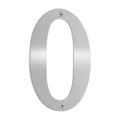 BESLGSBODEN - House Number 0 in Brushed Stainless Steel