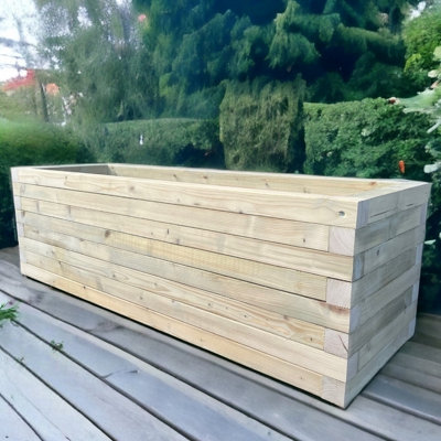 Bespoke Outdoor Somerset Timber Wooden Planter - 210x40x60cm