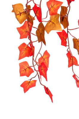 Best Artificial 100cm Two Tone Autumn English Trailing Ivy Halloween Garland - TI15