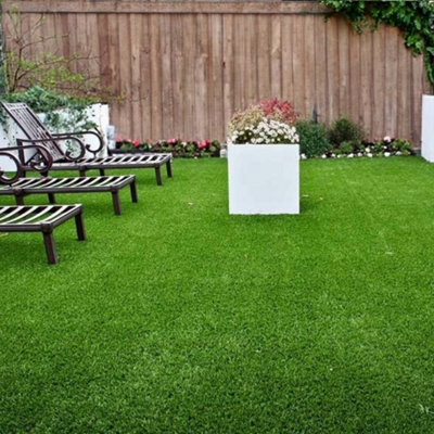 Best Artificial 10mm Grass - 1mx2m (3.3ft x 6.6ft) - 2m² Child & Pet Friendly Easy Install Turf Roll UV Stable Artificial Lawn