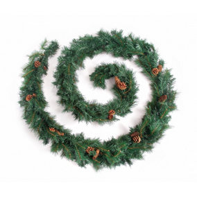 Best Artificial 12ft Colorado Pine Christmas Garland with Pine Cones