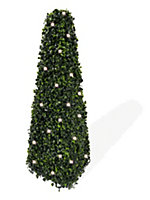 Best Artificial 2ft Pre-Lit Pyramid Obelisk Boxwood Topiary Tree