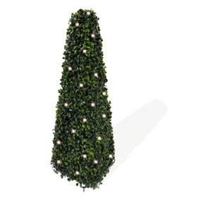 Best Artificial 2ft Pre-Lit Pyramid Obelisk Boxwood Topiary Tree