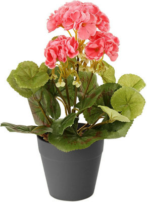 Best Artificial 30cm Pink Geranium Plug Plant - Pot NOT Included