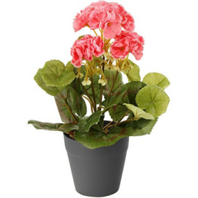 Best Artificial 30cm Pink Geranium Plug Plant - Pot NOT Included
