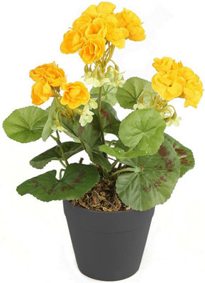 Best Artificial 30cm Yellow Geranium Plug Plant - Pot NOT Included