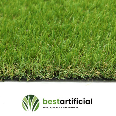 Best Artificial 30mm Grass 1mx10m (3.3ft x 32.8ft) - 10m² Child & Pet Friendly Easy Install Turf Roll UV Stable Artificial Lawn