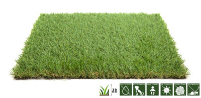 Best Artificial 30mm Grass 1mx4m (3.3ft x 13.1ft) - 4m² Child & Pet Friendly Easy Install Turf Roll UV Stable Artificial Lawn