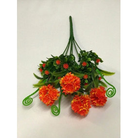 Best Artificial 34cm Orange Hydrangea Flower Spray for display planter