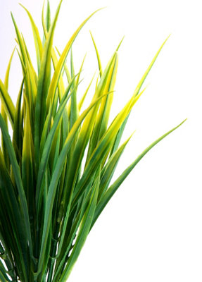 Best Artificial 38cm Yellow Grass Spray for display planters