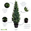 Best Artificial 3ft - 90cm Potted Cedar Topiary Tree - Suitable for Outdoor Use - Weather & Fade Resistant