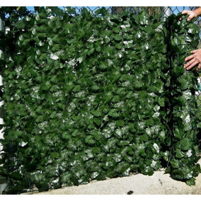Best Artificial 3m x 0.5m English Ivy Leaf Screening  Hedging Roll - UV Protected (twin pack)