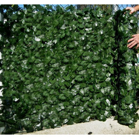 Best Artificial 3m x 1m English Ivy Leaf Screening  Hedging Roll - UV Protected (Twin Pack)