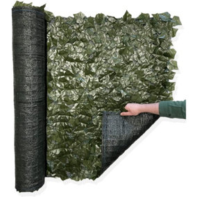 Best Artificial 3m x 1m English Ivy Leaf Screening Privacy Hedging Roll with Sun Shading Backing - UV Protected