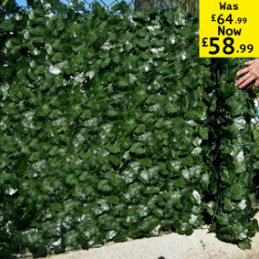 Best Artificial 3m x 2m English Ivy Leaf Screening  Hedging Roll - UV Protected