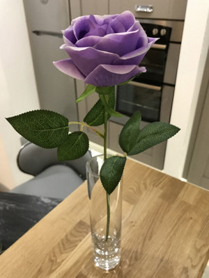 Best Artificial 45cm Single Purple Rose romantic wedding valentines gift